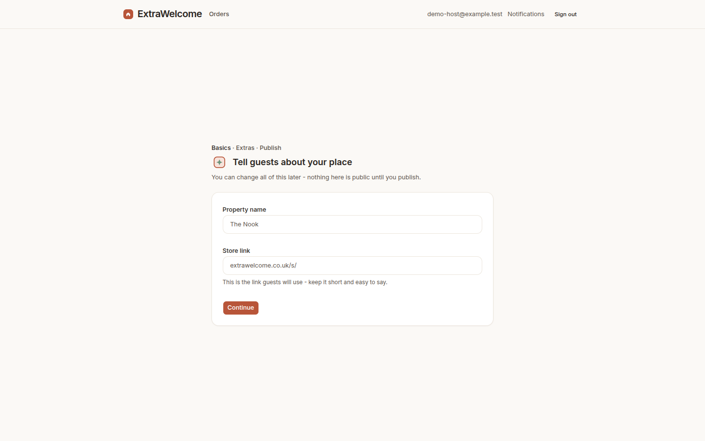 The new property form