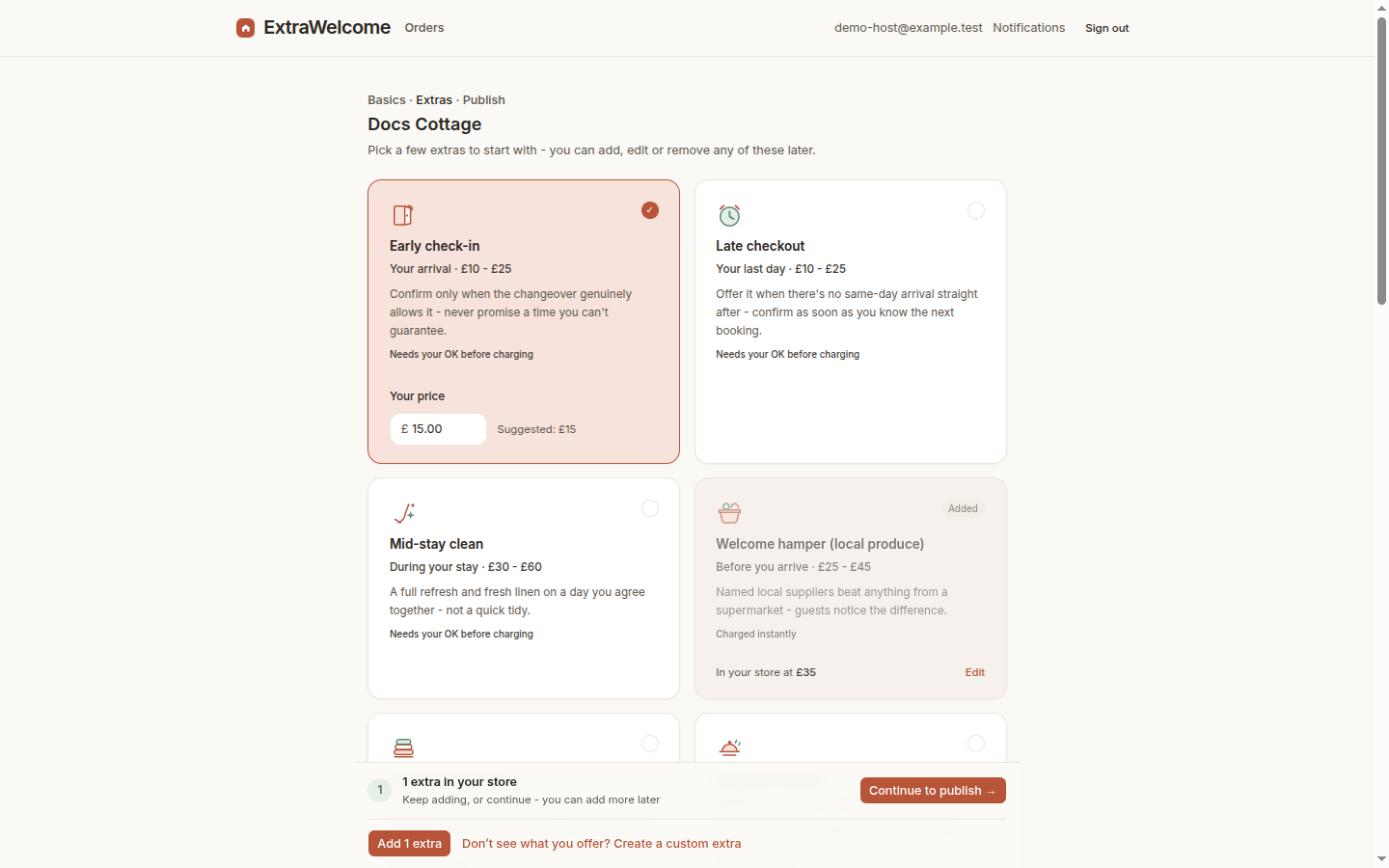 Adding an extra from the template library