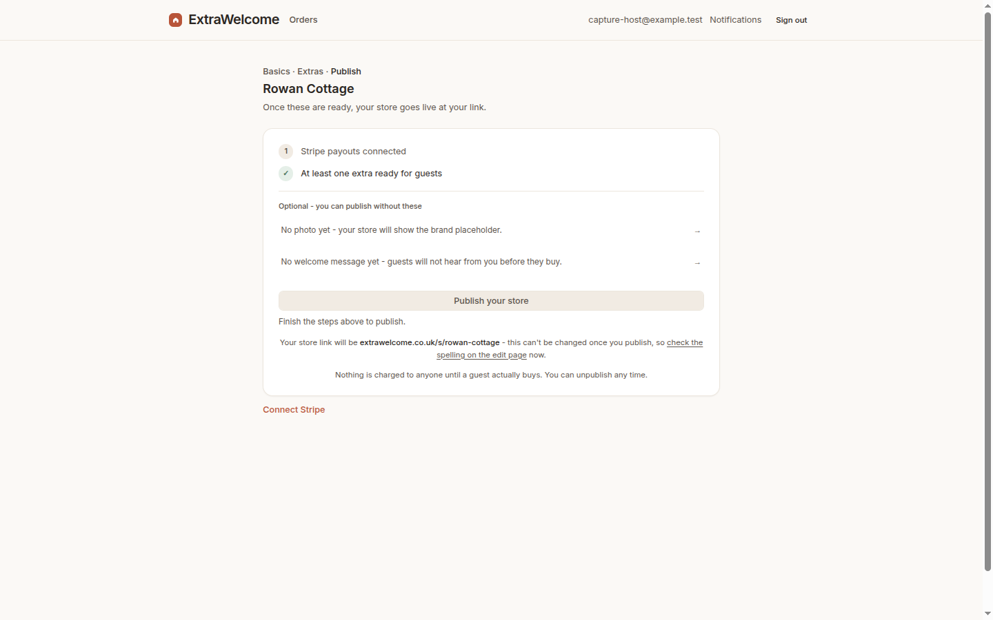 Publishing your store