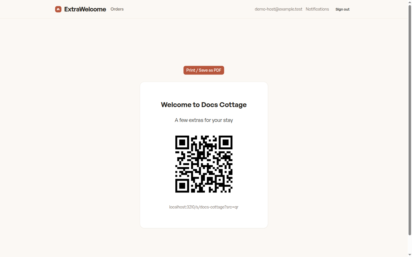 The printable welcome card